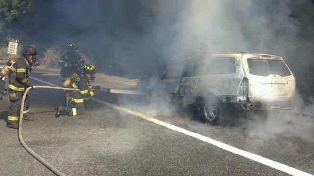 Car Fire, NYS Thruway, 7/2012.  Photo: Todd Giraudin